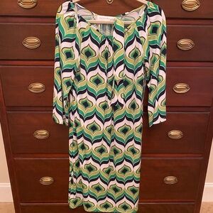 Leslie Evers scoop dress with belt. NWT